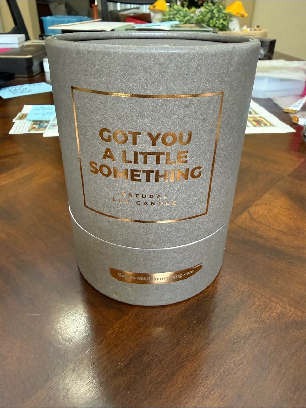 Gray & Gold Soy Candle